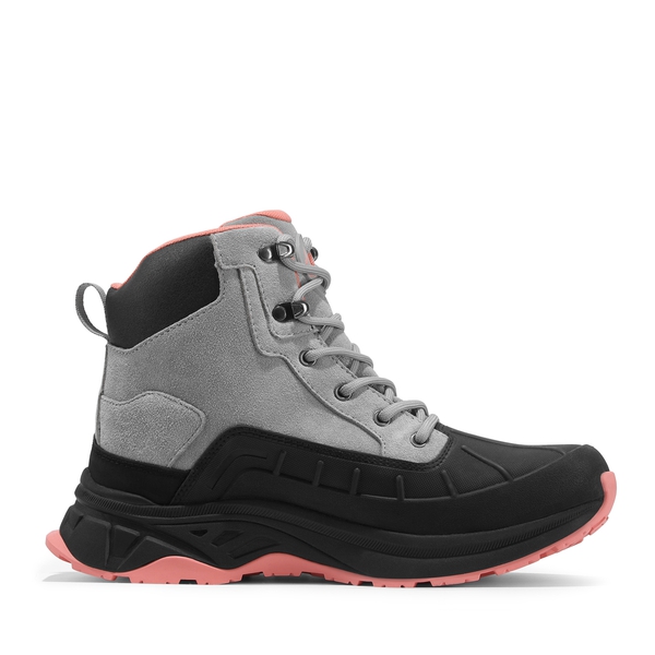 Women's Waterproof Hiking Boots 【Wide Fit】 - LIGHT GREY/PINK - 2